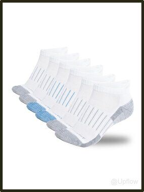 Copper Fit Ankle Sport Socks 3 Pairs Cushioned Breathable Mesh Venting White